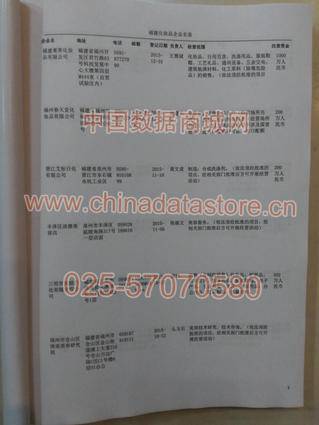 福建化妝品企業(yè)黃頁(yè)收錄了最新的福建化妝品企業(yè)名單，具有極高的營(yíng)銷(xiāo)價(jià)值，實(shí)實(shí)在在提高銷(xiāo)售業(yè)績(jī)