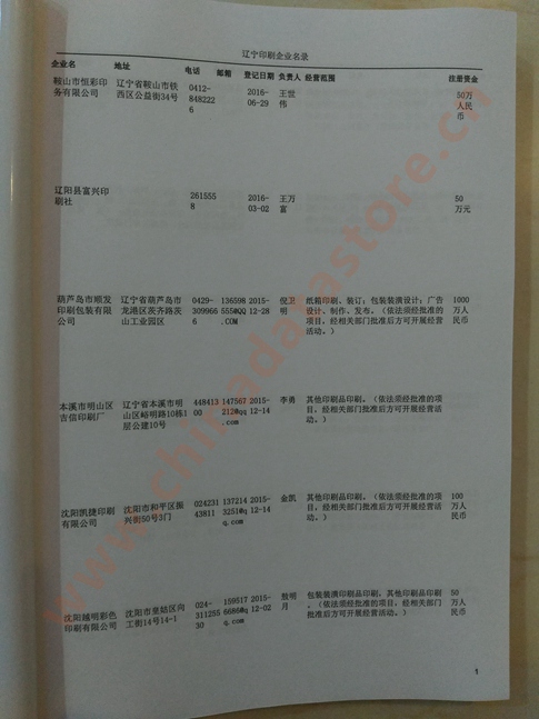 遼寧印刷企業(yè)黃頁收錄了最新的遼寧印刷企業(yè)名單，具有極高的營銷價值，實實在在提高銷售業(yè)績