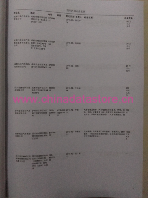 中國(guó)四川汽修企業(yè)黃頁(yè)可開展精準(zhǔn)營(yíng)銷，電話營(yíng)銷、郵件營(yíng)銷、傳真營(yíng)銷等等多管齊下，圓您銷售冠軍夢(mèng)